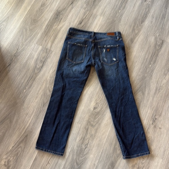 Guess Blue cropped Distressed blue denim low / mid rise jeans size 27 - Picture 8 of 10